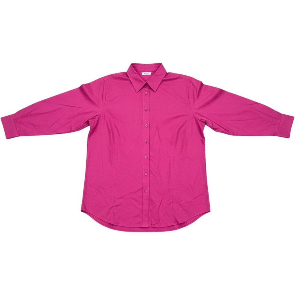 Coldwater Creek Magenta Pink No Iron Button Down Shirt Womens 2X Plus Lg Slv